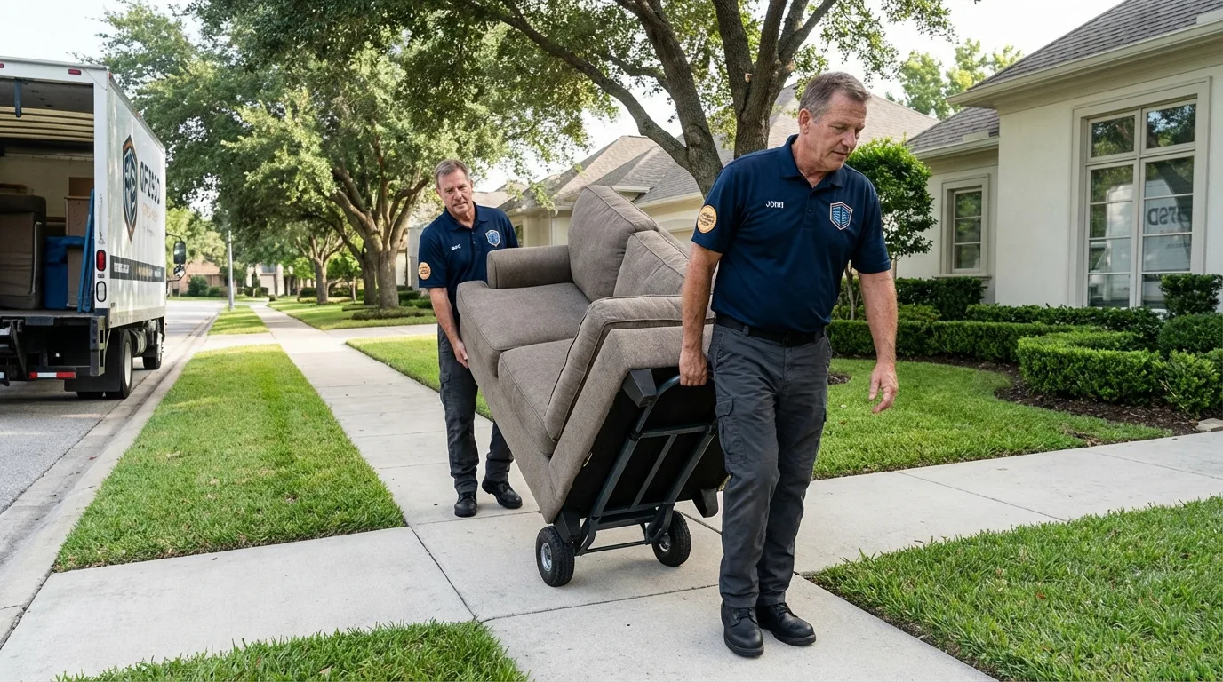 Local residential moving crew loading furniture in Crystal Springs, MS