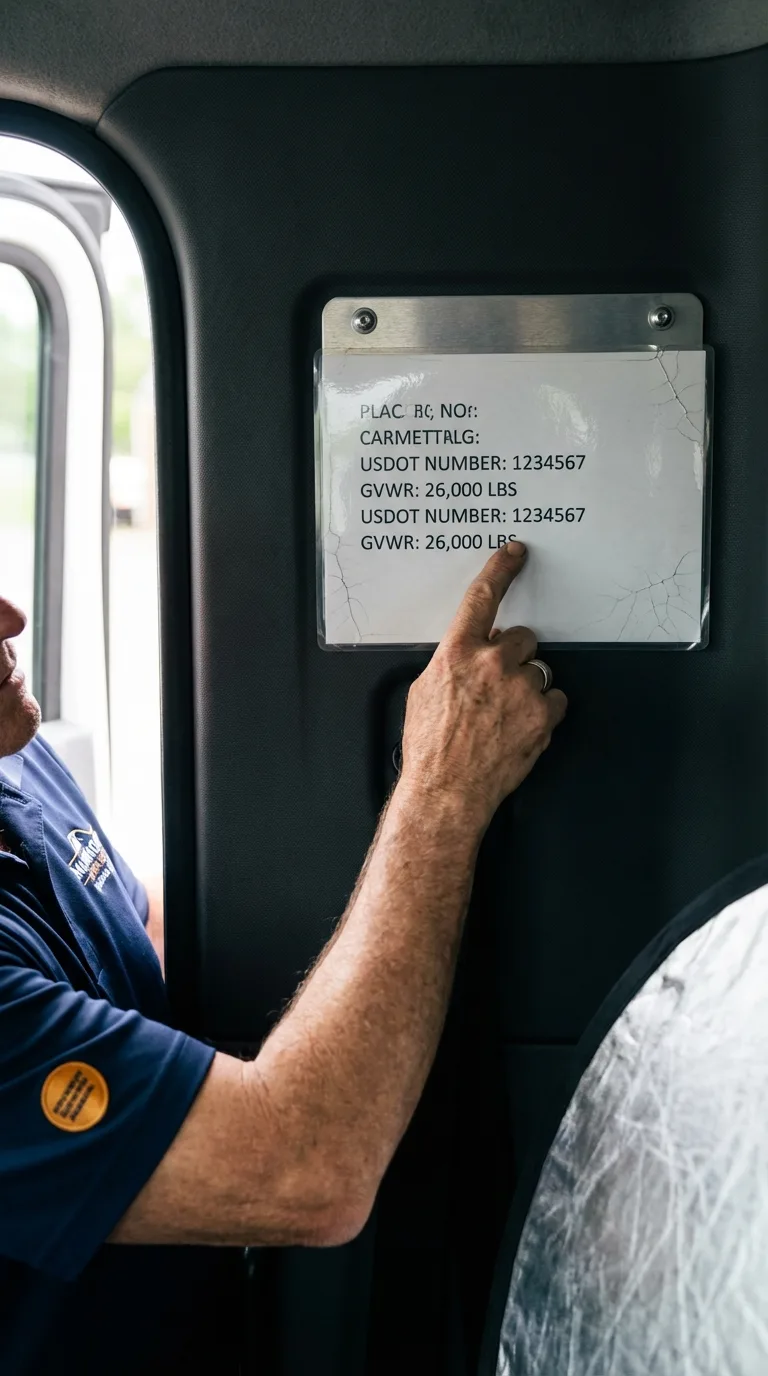 USDOT licensing placard verification in Crystal Springs